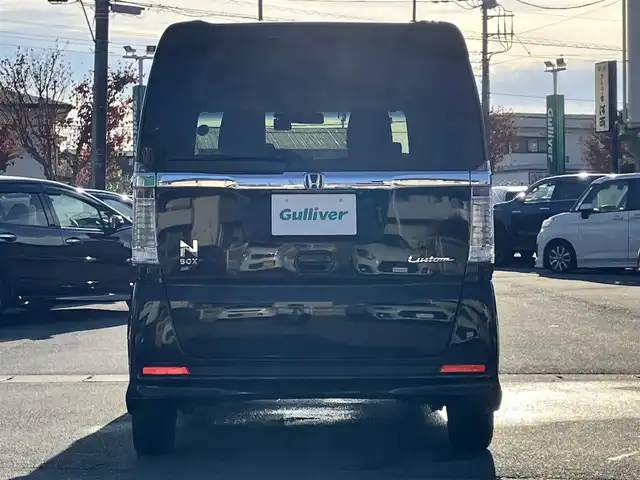 ホンダ Ｎ ＢＯＸ カスタムG SSブラックスタイル 静岡県 2017(平29)年 4.4万km クリスタルブラックパール 純正ナビ（CD/DVD/BT/フルセグ）/バックカメラ/ドライブレコーダー前後/ETC/エンジンスタートボタン/パワーステアリング/パワーウィンドウ/アイドリングストップ/スマートキー/スペアキー1本/オートエアコン/純正フロアマット/ベンチシート/布シート/前席シートヒーター/両側パワースライドドア/純正アルミホイール/ABS/横滑り防止装置/オートライト/LED/Wエアバッグ