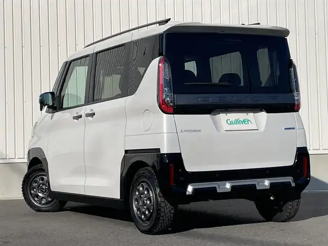 三菱 デリカミニ G 群馬県 2024(令6)年 0.3万km アメジストブラック/シルキーホワイト e-アシスト/・衝突軽減ブレーキシステム/・踏み間違い衝突防止アシスト/・車線逸脱警報システム/・車線逸脱防止支援機能/・オートマチックハイビーム/・ふらつき警報/・前方衝突予測警報/・標識検知システム/・先行車発進通知/純正9インチナビ/（BT/HDMI/SD）/フルセグTV/バックカメラ/パワースライドドア/ハーフレザー/シートヒーター（D席/N席）/ステアリングスイッチ/LEDヘッドライト/JAOS14インチAW