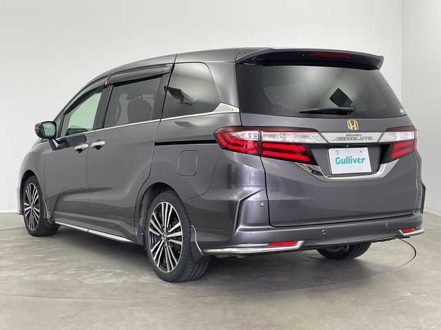 ホンダ オデッセイ アブソルート 新潟県 2014(平26)年 5万km グレーⅡ 純正SDナビ（Bluetooth・CD・DVD・USB・AM・FM）/両側パワスラ　/ハーフレザーシート　/純正フルエアロ　/衝突被害軽減システム/バックカメラ　/フルセグ　/前後コーナーセンサー　/クルーズコントロール/LEDオートライト　/フォグランプ/パーキングアシスト　/前方ドライブレコーダー/アイドリングストップ/エンジンスターター/ステアリングスイッチ/パドルシフト/ETC/純正フロアマット/純正１８インチアルミホイール/社外１６インチアルミホイール冬タイヤ車載/スマートキー/スペアキー