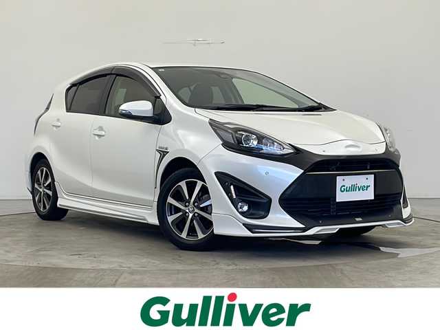 トヨタ アクア G ソフトレザーセレクション 秋田県 2019(平31)年 3.9万km ホワイトパールクリスタルシャイン TRDエアロ/TRDマフラー/トヨタセーフティセンス/純正SDナビ/　（CD/Bluetooth）/バックカメラ/クルーズコントロール/ステアリングスイッチ/革巻きハンドル/ビルトインETC/プッシュスタート/純正フロアマット/純正15インチアルミホイール/クリアランスソナー/LEDヘッドライト/フォグランプ/オートライト/オートハイビーム/スマートキー