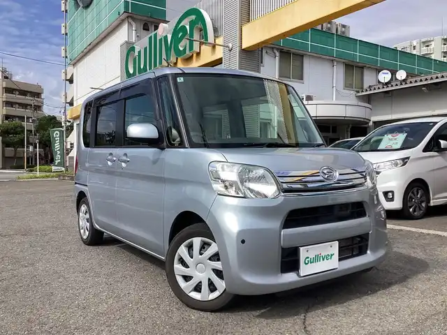 ダイハツ タント X スマートセレクション SA 鹿児島県 2014(平26)年 3.1万km ブライトシルバーメタリック 純正オーディオ　CD/AUX/FM/AM/純正フロアマット/純正ドアバイザー/プッシュスタート/片側パワースライドドア/イージークローザー/アイドリングストップ/コーナーセンサー/オートエアコン/スマートアシスト/　衝突軽減ブレーキ・横滑り防止装置/分割可倒式リアシート