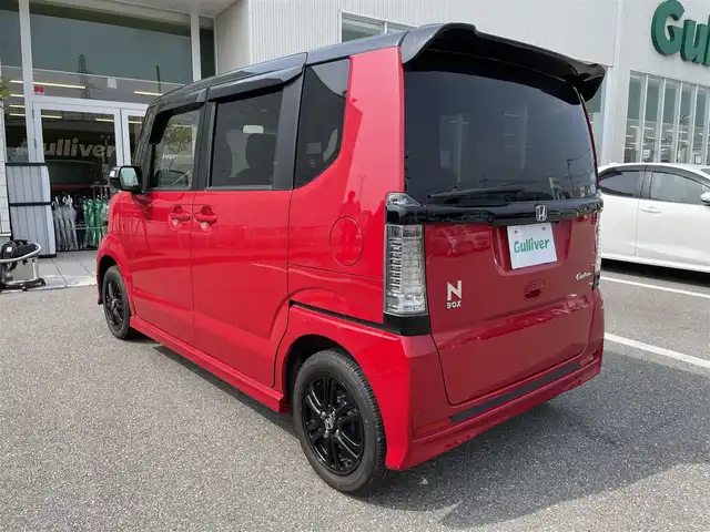ホンダ Ｎ ＢＯＸ 2トーン カスタム G Lパッケージ 石川県 2015(平27)年 3.5万km ミラノレッド 純正ディスプレイオーディオ/バックカメラ/HIDヘッドライト/両側パワースライドドア/あんしんパッケージ/純正アルミホイール/スマートキー/プッシュスタート/電動ミラー/オートリトラミラー/オートライト
