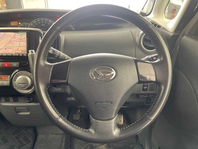 ダイハツ タント カスタム Vセレクションターボ 道央・札幌 2009(平21)年 10.1万km パールホワイトⅢ ・４WD/ターボ/・社外HDDナビ/CD/DVD/HDD/フルセグTV/・HIDヘッドライト/・片側パワースライドドア/・バックカメラ/・ウィンカーミラー/・ドアバイザー/・ETC/・冬タイヤ純正AW付き積込み/・盗難防止装置