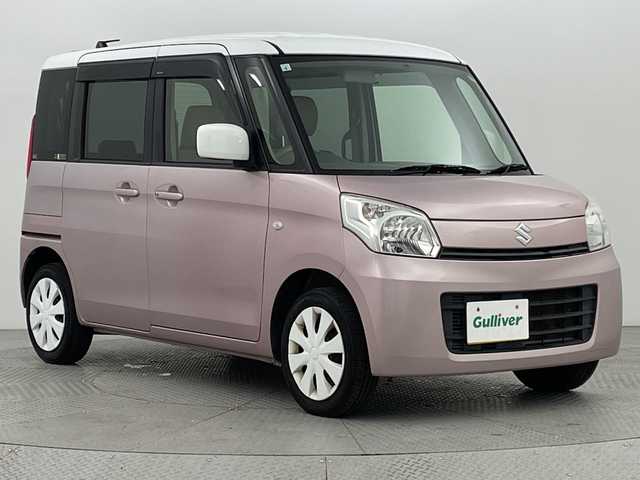 スズキ スペーシア X 新潟県 2013(平25)年 9.1万km イノセントピンクパールメタリック/ホワイト メモリナビ　型式GCX612/CD/DVD/バックカメラ/片側パワースライドドア