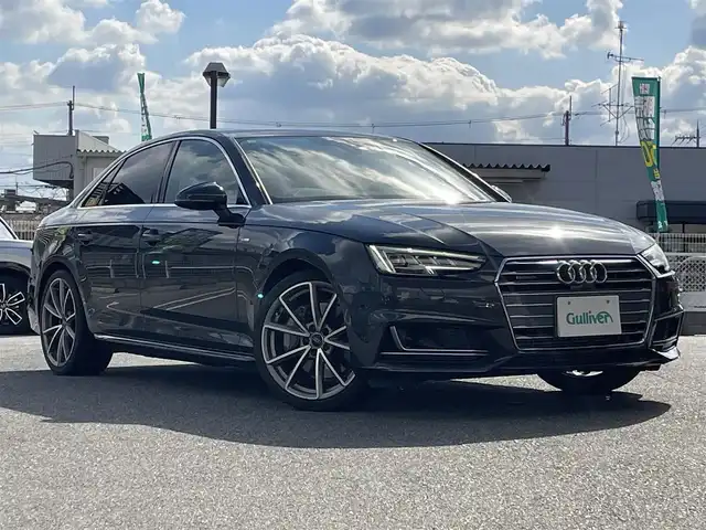 アウディ Ａ４ 2.0TFSIクワトロ タキシードスタイル 奈良県 2018(平30)年 4.6万km マンハッタングレーメタリック メーカーナビ /(BT/CD/SD/FM/AM)/バックカメラ /地デジ /パーキングアシスト/クリアランスソナー /クルーズコントロール /BSM /黒レザーシート /パワーシート /シートヒーター /ビルトインETC /前後ドライブレコーダー /パドルシフト