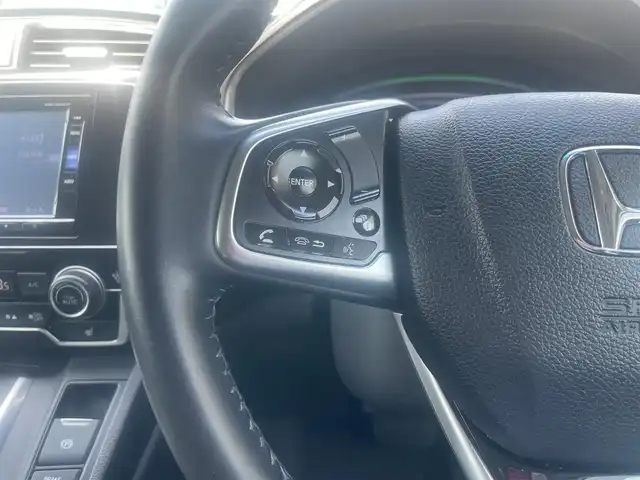 ホンダ ＣＲ－Ｖ ハイブリッド EX・マスターピース 島根県 2018(平30)年 4.7万km プラチナホワイトパール 純正メモリーナビ/フルセグＴＶ/ＤＶＤ再生・Ｂｌｕｅｔｏｏｔｈ　/バック／フロントカメラ　/前後ドライブレコーダー　/ビルトインＥＴＣ2.0/電動リアゲート　/サンルーフ　/レザーシート/4WD/前席パワーシート/前席シートヒーター/レーダークルーズコントロール /MTモード付AT/衝突軽減ブレーキ/横滑り防止装置/レーンアシスト/ISOFIX/純正LEDヘッドライト/純正フロアマット
