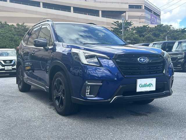 スバル フォレスター スポーツ 沖縄県 2023(令5)年 1.3万km 青 純正ナビ/（ＡＭ／ＦＭ／ＢＴ）　/フルセグＴＶ　/バックモニター　/アイサイト　/純正１８インチＡＷ　/電動リアゲート　/ステアリングヒーター　/サンルーフ　/前後ドラレコ　/ＥＴＣ　/クルコン　/オートライト　/スマートキー/LEDヘッドライト/プッシュスタート