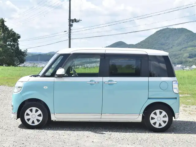 ダイハツ ムーヴ キャンバス X メイクアップ リミテッド SAⅢ 兵庫県 2020(令2)年 1.3万km パールホワイトⅢ/ファインミントメタリック 2トーン ワンオーナー/両側パワースライドドア/全方位カメラ/ステアリングリモコン/スマートキー/プッシュスタート/オートライト/ディスプレイオーディオ/フォグランプ/スマートアシスト３/アイドリングストップ