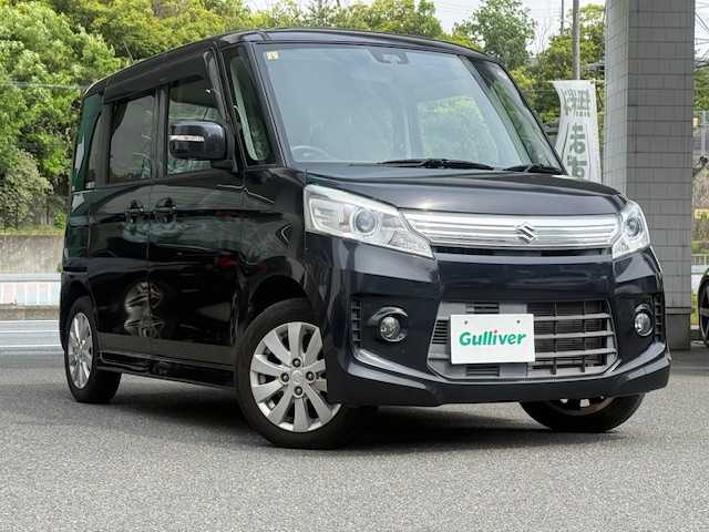 スズキ スペーシア カスタム XS 大阪府 2014(平26)年 2.2万km ブルーイッシュブラックパール3 /禁煙車//ディーラー純正メモリナビ/KXM-E502/・フルセグテレビ・Bluetooth・CD・DVD・USB//片側パワースライドドア//アイドリングストップ//衝突被害軽減ブレーキ//オートエアコン//スマートキー//純正キセノンヘッドライト//フォグランプ//オーバーヘッドコンソール//純正14インチアルミホイール//保証書//取扱説明書//スペアキー