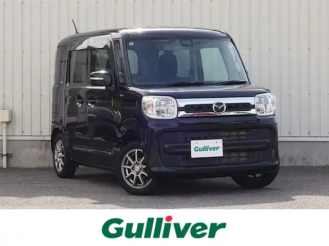 マツダ フレアワゴン ハイブリッド XS 山形県 2018(平30)年 13.9万km ブルーイッシュブラックパール3 衝突被害軽減システム/SDナビ/　　【CD　ワンセグ】/バックカメラ/電動パワースライドドア/LEDオートライト/シートヒーター/14インチアルミホイール/ドライブレコーダー/パーキングアシスト/レーンキープアシスト/純正フロアマット/スマートキー/ETC