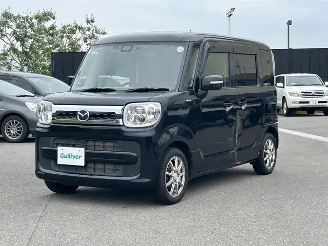 マツダ フレアワゴン ハイブリッド XS 山形県 2018(平30)年 13.9万km ブルーイッシュブラックパール3 衝突被害軽減システム/SDナビ/　　【CD　ワンセグ】/バックカメラ/電動パワースライドドア/LEDオートライト/シートヒーター/14インチアルミホイール/ドライブレコーダー/パーキングアシスト/レーンキープアシスト/純正フロアマット/スマートキー/ETC