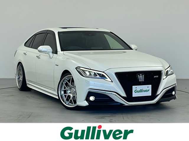 トヨタ クラウン ハイブリッド RS アドバンス 愛知県 2018(平30)年 3.3万km ホワイトパールクリスタルシャイン /禁煙車//ローダウン//純正T-Connectナビ//フルセグTV//ビルトインETC//バックカメラ//パノラミックビューモニター//電動チルト&スライドムーンルーフ//TANABEダウンサス(NF210)//TWS19インチ鍛造2ピースアルミホイール//トヨタセーフティセンス//プリクラッシュセーフティ//レーントレーシングアシスト//レーダークルーズ//ロードサインアシスト//アダプティブハイビーム//ブラインドスポットモニター//前後クリアランスソナー//パーキングサポートブレーキ//インテリジェントパーキングアシスト2//3眼LEDヘッドライト//オートライト//ヘッドライトウォッシャー//合皮コンビシート//前席パワーシート・シートヒーター//運転席ポジションメモリー//純正フロアマット//純正ドアバイザー//電子パーキングブレーキ//ブレーキホールド//革巻きステアリング//ステアリングスイッチ//電動チルト&テレスコ//プッシュスタート//電動格納ミラーウィンカー//新車保証書・取扱説明書//スペアキー//純正エンジンスターター