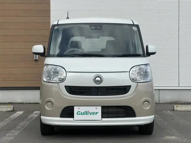 ダイハツ ムーヴ キャンバス X SA Ⅲ 秋田県 2018(平30)年 6.3万km パールホワイトⅢ/ナチュラルベージュマイカメタリック 2トーン ４WD/スマートアシストIII/純正オーディオ（AM/FM/CD)/誤発進抑制機能/LEDヘッドライト/スマートキー/アイドリングストップ/プッシュスタート/レーンキープアシスト/オートマチックハイビーム/ステアリングスイッチ/純正フロアマット/純正ドアバイザー/オートライト/オートエアコン/パワーステアリング/パワーウィンドウ/電動格納ウィンカーミラー/ヘッドライトレベライザー/横滑り防止/盗難防止装置/寒冷地仕様/保証書/取扱説明書/記録簿/スペアキー×１