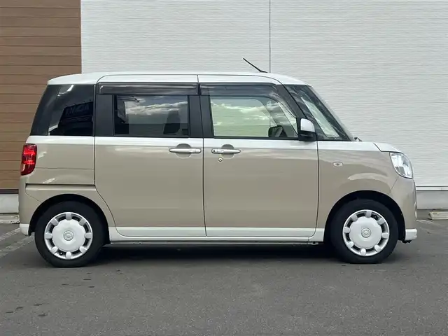 ダイハツ ムーヴ キャンバス X SA Ⅲ 秋田県 2018(平30)年 6.3万km パールホワイトⅢ/ナチュラルベージュマイカメタリック 2トーン ４WD/スマートアシストIII/純正オーディオ（AM/FM/CD)/誤発進抑制機能/LEDヘッドライト/スマートキー/アイドリングストップ/プッシュスタート/レーンキープアシスト/オートマチックハイビーム/ステアリングスイッチ/純正フロアマット/純正ドアバイザー/オートライト/オートエアコン/パワーステアリング/パワーウィンドウ/電動格納ウィンカーミラー/ヘッドライトレベライザー/横滑り防止/盗難防止装置/寒冷地仕様/保証書/取扱説明書/記録簿/スペアキー×１