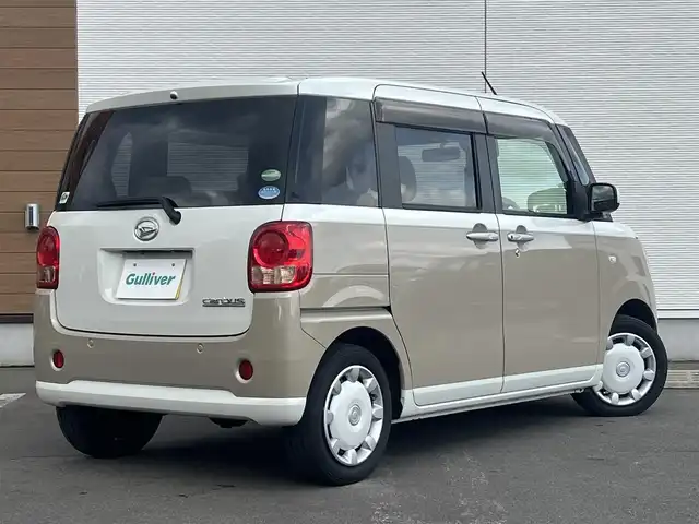 ダイハツ ムーヴ キャンバス X SA Ⅲ 秋田県 2018(平30)年 6.3万km パールホワイトⅢ/ナチュラルベージュマイカメタリック 2トーン ４WD/スマートアシストIII/純正オーディオ（AM/FM/CD)/誤発進抑制機能/LEDヘッドライト/スマートキー/アイドリングストップ/プッシュスタート/レーンキープアシスト/オートマチックハイビーム/ステアリングスイッチ/純正フロアマット/純正ドアバイザー/オートライト/オートエアコン/パワーステアリング/パワーウィンドウ/電動格納ウィンカーミラー/ヘッドライトレベライザー/横滑り防止/盗難防止装置/寒冷地仕様/保証書/取扱説明書/記録簿/スペアキー×１