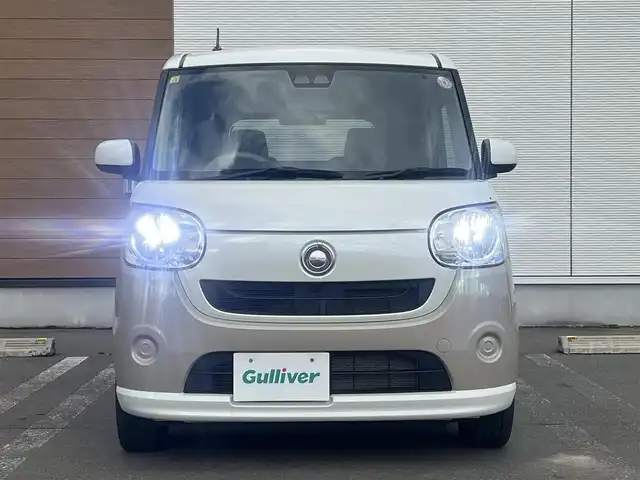 ダイハツ ムーヴ キャンバス X SA Ⅲ 秋田県 2018(平30)年 6.3万km パールホワイトⅢ/ナチュラルベージュマイカメタリック 2トーン ４WD/スマートアシストIII/純正オーディオ（AM/FM/CD)/誤発進抑制機能/LEDヘッドライト/スマートキー/アイドリングストップ/プッシュスタート/レーンキープアシスト/オートマチックハイビーム/ステアリングスイッチ/純正フロアマット/純正ドアバイザー/オートライト/オートエアコン/パワーステアリング/パワーウィンドウ/電動格納ウィンカーミラー/ヘッドライトレベライザー/横滑り防止/盗難防止装置/寒冷地仕様/保証書/取扱説明書/記録簿/スペアキー×１