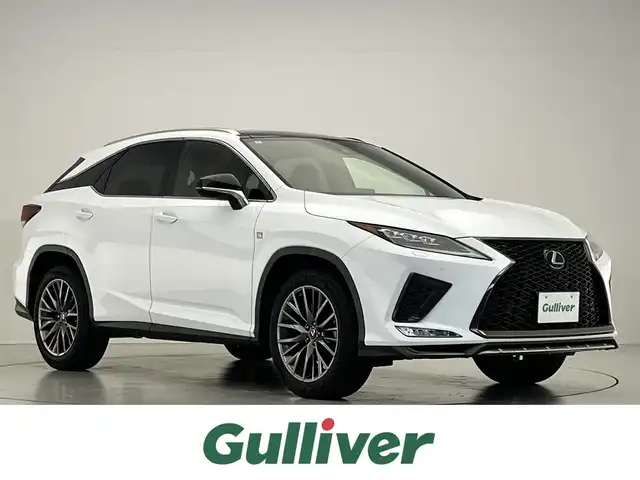 レクサス ＲＸ 300 Fスポーツ 滋賀県 2020(令2)年 6.6万km ホワイトノーヴァガラスフレーク 禁煙車/純正ナビ/CD.DVD.Bluetooth.フルセグ/全方位カメラ/プリクラッシュセーフティ/レーンキープアシスト/追従クルーズコントロール/クリアランスソナー/ビルトインETC2.0/サンルーフ/赤レザーシート/全席シートヒーター/前席シートベンチレーション/ステアリングヒーター/オートマチックハイビーム/オートライト/オートブレーキホールド/LEDヘッドライト/スマートキー