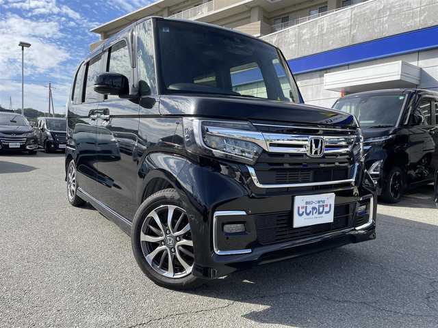 ホンダ Ｎ ＢＯＸ カスタム L 兵庫県 2021(令3)年 10.7万km クリスタルブラックパール 純正ナビ/Bluetooth/CD/USB/フルセグTV/追従クルーズコントロール/左側パワースライドドア/シートヒーター/プラズマクラスター技術搭載フルオートエアコン/純正14インチアルミホイール/オートライト/オートハイビーム/ドライブレコーダー/ETC