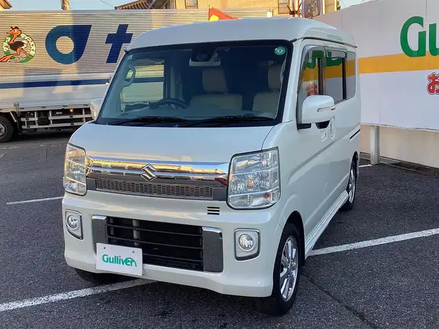 スズキ エブリィ ワゴン PZターボ スペシャル 千葉県 2017(平29)年 15.6万km パールホワイト ワンオーナー/8インチメモリナビ DVD/CD/TV/MS/BT/　AVIC-RL901/フルセグテレビ/バックカメラ/両側パワースライドドア/ETC/スマートキースペアキー/取扱説明書/保証書