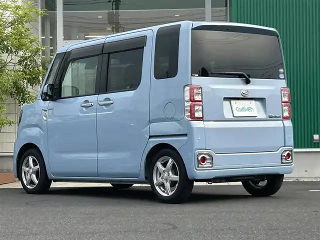 ダイハツ ウェイク G ターボ SA Ⅱ 岡山県 2017(平29)年 3.7万km ミストブルーマイカメタリック ディーラー純正メモリナビ/(NSZN-W67D)/(CD.DVD.SD録音.フルセグ.Bluetooth)/バックカメラ/革巻きステアリング/ステアリングリモコン/LEDオートライト/フォグランプ/両側パワースライドドア/フルフラットシート/アイドリングストップ/スマートアシスト2/プッシュスタート/スマートキー×2/純正ラバーマット/サマータイヤ純正AWセット車載