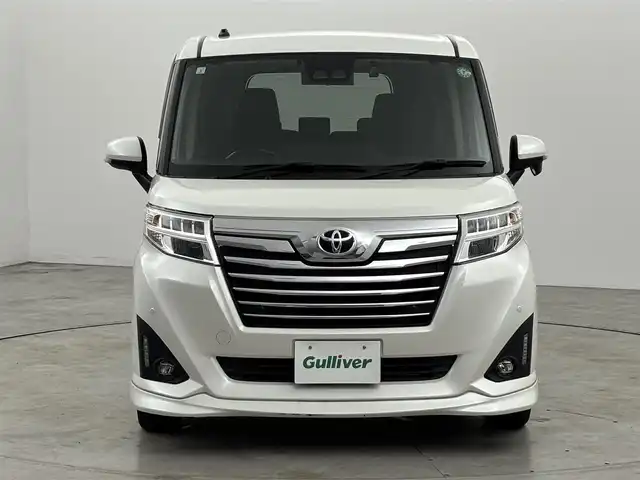 トヨタ ルーミー カスタムG 福岡県 2019(平31)年 7.3万km 白 純正ナビ／フルセグＴＶ　/バックカメラ　/ＥＴＣ　/前方ドラレコ　/クルーズコントロール　/コーナーセンサー　/衝突被害軽減ブレーキ　/横滑り防止装置　/アイドリングストップ　/両側電動スライドドア　/純正１４インチＡＷ