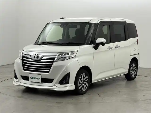 トヨタ ルーミー カスタムG 福岡県 2019(平31)年 7.3万km 白 純正ナビ／フルセグＴＶ　/バックカメラ　/ＥＴＣ　/前方ドラレコ　/クルーズコントロール　/コーナーセンサー　/衝突被害軽減ブレーキ　/横滑り防止装置　/アイドリングストップ　/両側電動スライドドア　/純正１４インチＡＷ