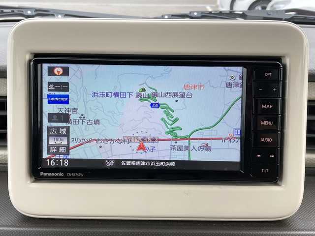 スズキ ラパン L 佐賀県 2019(平31)年 7.1万km フェニックスレッドパール 純正ナビ/全方位カメラ/レーダーブレーキサポート/シートヒーター/アイドリングストップ/ステアリングリモコン/プッシュスタート/スマートキー