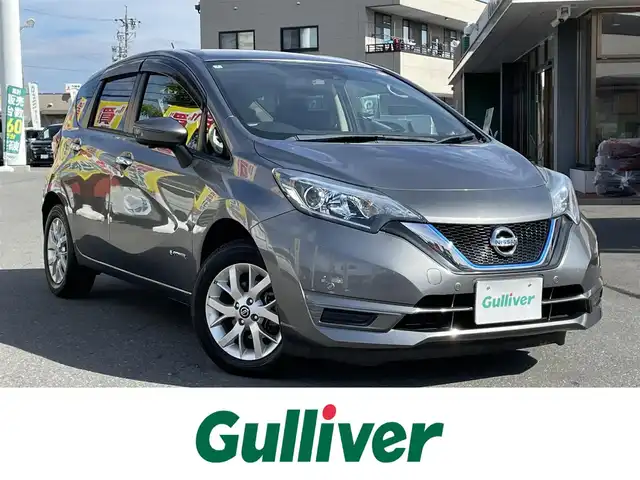 日産 ノート e－パワー X FOUR 長野県 2018(平30)年 5.9万km ダークメタルグレー 取扱説明書/保証書/パワーウィンドウ/4WD/スペアキー/純正ナビ/フルセグテレビ/Bluetooth/iPod/AUX/ETC/ドアバイザー/プッシュスタート/LEDヘッドライト/全方位カメラ/純正フロアマット/15インチAW/コーナーセンサー/レーンキープアシスト/オートハイビーム/e-power/スタッドレス