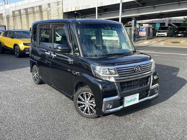 ダイハツ タント カスタムX トップED LTD SAⅢ 東京都 2018(平30)年 5.7万km ブラックマイカメタリック 純正メモリナビ　型式：NMZK-W68D/【Bluetooth/TV/DVD/CD/SD】/バックカメラ/アラウンドビューモニター/両側パワースライドドア/スマートアシスト３/・衝突警報機能/・衝突回避支援ブレーキ機能/・誤発進抑制制御機能/・車線逸脱警報機能/・路側逸脱警報機能/・ふらつき警報/・オートハイビーム/ドライブレコーダー/LEDオートライト/D席シートヒーター/プッシュスタート/スマートキー×2