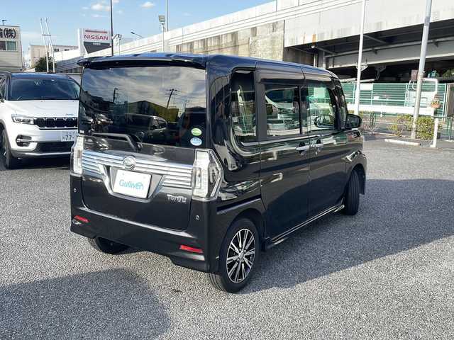 ダイハツ タント カスタムX トップED LTD SAⅢ 東京都 2018(平30)年 5.7万km ブラックマイカメタリック 純正メモリナビ　型式：NMZK-W68D/【Bluetooth/TV/DVD/CD/SD】/バックカメラ/アラウンドビューモニター/両側パワースライドドア/スマートアシスト３/・衝突警報機能/・衝突回避支援ブレーキ機能/・誤発進抑制制御機能/・車線逸脱警報機能/・路側逸脱警報機能/・ふらつき警報/・オートハイビーム/ドライブレコーダー/LEDオートライト/D席シートヒーター/プッシュスタート/スマートキー×2