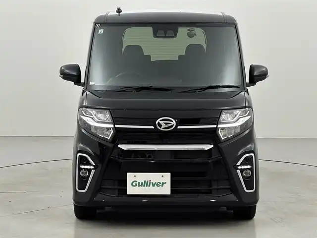 ダイハツ タント カスタム RS 福岡県 2021(令3)年 2.1万km ブラックマイカメタリック ワンオーナー　/純正ナビ／フルセグＴＶ　/ビルトインＥＴＣ　/３６０°ドラレコ　/レーダークルコン　/コーナーセンサー　/衝突被害軽減ブレーキ　/両側電動スライドドア　/シートヒーター　/ハーフレザーシート　/純正１５インチＡＷ　/ＬＥＤヘッドライト