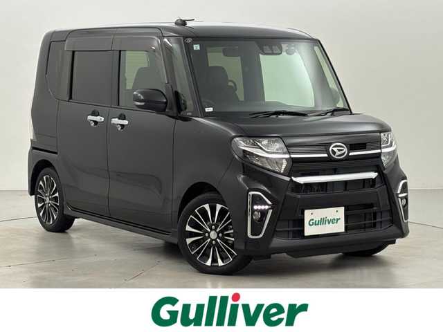 ダイハツ タント カスタム RS 福岡県 2021(令3)年 2.1万km ブラックマイカメタリック ワンオーナー　/純正ナビ／フルセグＴＶ　/ビルトインＥＴＣ　/３６０°ドラレコ　/レーダークルコン　/コーナーセンサー　/衝突被害軽減ブレーキ　/両側電動スライドドア　/シートヒーター　/ハーフレザーシート　/純正１５インチＡＷ　/ＬＥＤヘッドライト