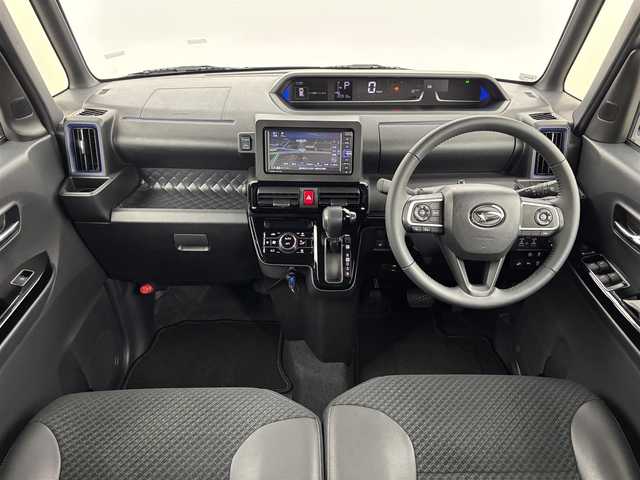 ダイハツ タント カスタム RS 福岡県 2021(令3)年 2.1万km ブラックマイカメタリック ワンオーナー　/純正ナビ／フルセグＴＶ　/ビルトインＥＴＣ　/３６０°ドラレコ　/レーダークルコン　/コーナーセンサー　/衝突被害軽減ブレーキ　/両側電動スライドドア　/シートヒーター　/ハーフレザーシート　/純正１５インチＡＷ　/ＬＥＤヘッドライト