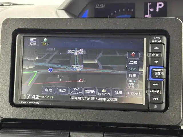 ダイハツ タント カスタム RS 福岡県 2021(令3)年 2.1万km ブラックマイカメタリック ワンオーナー　/純正ナビ／フルセグＴＶ　/ビルトインＥＴＣ　/３６０°ドラレコ　/レーダークルコン　/コーナーセンサー　/衝突被害軽減ブレーキ　/両側電動スライドドア　/シートヒーター　/ハーフレザーシート　/純正１５インチＡＷ　/ＬＥＤヘッドライト