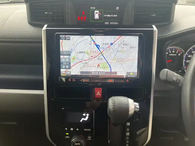 トヨタ ルーミー カスタムG 愛知県 2020(令2)年 4.4万km ブラックマイカメタリック スマートアシスト/衝突回避支援ブレーキサポート/カロッツェリア9インチメモリーナビ/地デジ　フルセグ/DVDビデオ&CD/Bluetoothオーディオ/バックカメラ/クルーズコントロール/シートヒーター/ビルトインETC/スマートキー×2ケ/プッシュスタート/両側パワースライドドア/ステアリングスイッチ/LEDヘッドライト/オートマチックハイビーム/オートライト/純正アルミホイル/純正フロアマット/保証書取説有り