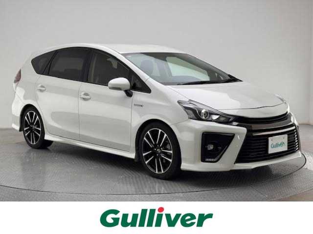 トヨタ プリウス α S ツーリングセレクション G’s 兵庫県 2016(平28)年 8.9万km ホワイトパールクリスタルシャイン ALPINE9インチナビ/(EX9)/フルセグ CD DVD BT/バックカメラ/ALPINEフリップダウンモニター/(10.2型)/ビルトインETC/純正18インチアルミホイール/ハーフレザーシート/純正フロアマット/スマートキー/プッシュスタート