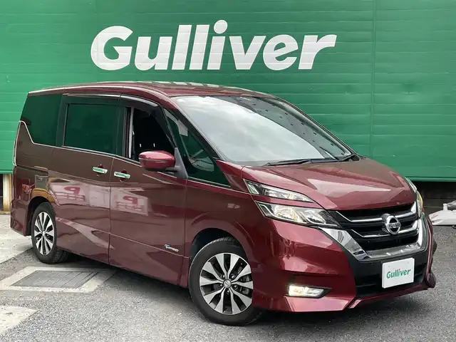 日産 セレナ ハイウェイスター プロパイロットED 東京都 2017(平29)年 5.2万km マルーンレッド 快適パック/・前席シートバックポケット/・3列目パーソナルテーブル/・2/3列目USB電源ソケット/・2列目超ロングスライド/横スライドシート/・3列目シートスライド機構/ナビ取り付けパッケージ/・ステアリングスイッチ/純正メモリナビ/(MM316D-W)/(CD/DVD/BT/フルセグTV/USB/SD/AUX/ipod)/ハイウェイスタープロパイロットエディション/・プロパイロット/・クルーズコントロール/・車線逸脱防止システム/コーナーセンサー/両側パワースライドドア/イージークローザー/ドライブレコーダー(CSD-600FHR)/電動パーキングブレーキ/オートブレーキホールド/オートライト/アイドリングストップ/純正フロアマット/SRSエアバッグ(運転席＋助手席＋サイドカーテン)/インテリジェントキー/プッシュスタート/取扱説明書/保証書/スペアキー