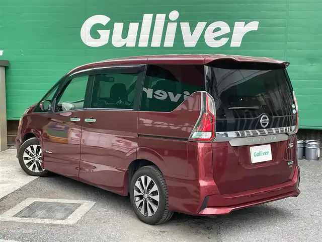 日産 セレナ ハイウェイスター プロパイロットED 東京都 2017(平29)年 5.2万km マルーンレッド 快適パック/・前席シートバックポケット/・3列目パーソナルテーブル/・2/3列目USB電源ソケット/・2列目超ロングスライド/横スライドシート/・3列目シートスライド機構/ナビ取り付けパッケージ/・ステアリングスイッチ/純正メモリナビ/(MM316D-W)/(CD/DVD/BT/フルセグTV/USB/SD/AUX/ipod)/ハイウェイスタープロパイロットエディション/・プロパイロット/・クルーズコントロール/・車線逸脱防止システム/コーナーセンサー/両側パワースライドドア/イージークローザー/ドライブレコーダー(CSD-600FHR)/電動パーキングブレーキ/オートブレーキホールド/オートライト/アイドリングストップ/純正フロアマット/SRSエアバッグ(運転席＋助手席＋サイドカーテン)/インテリジェントキー/プッシュスタート/取扱説明書/保証書/スペアキー