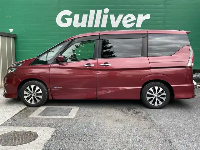 日産 セレナ ハイウェイスター プロパイロットED 東京都 2017(平29)年 5.2万km マルーンレッド 快適パック/・前席シートバックポケット/・3列目パーソナルテーブル/・2/3列目USB電源ソケット/・2列目超ロングスライド/横スライドシート/・3列目シートスライド機構/ナビ取り付けパッケージ/・ステアリングスイッチ/純正メモリナビ/(MM316D-W)/(CD/DVD/BT/フルセグTV/USB/SD/AUX/ipod)/ハイウェイスタープロパイロットエディション/・プロパイロット/・クルーズコントロール/・車線逸脱防止システム/コーナーセンサー/両側パワースライドドア/イージークローザー/ドライブレコーダー(CSD-600FHR)/電動パーキングブレーキ/オートブレーキホールド/オートライト/アイドリングストップ/純正フロアマット/SRSエアバッグ(運転席＋助手席＋サイドカーテン)/インテリジェントキー/プッシュスタート/取扱説明書/保証書/スペアキー