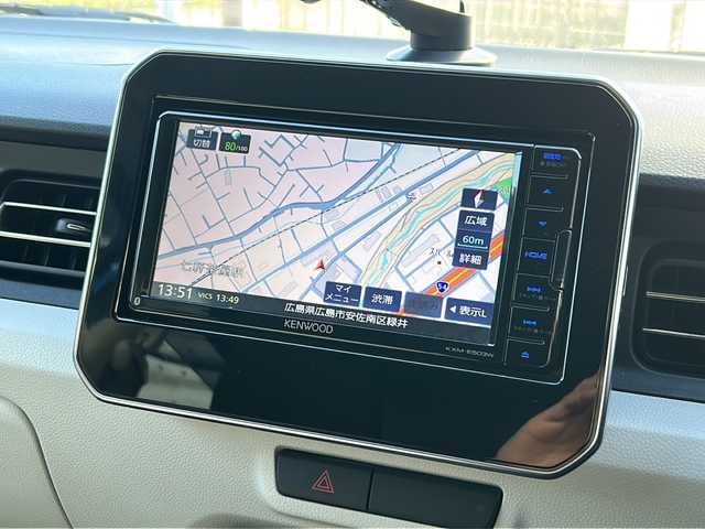 スズキ イグニス ハイブリッド S セレクション 広島県 2018(平30)年 1.6万km スピーディーブルーM 禁煙車/デュアルカメラブレーキサポート/車線逸脱警報/純正ナビ（KXM-E503W）/・フルセグ/CD/DVD/SD/BT/バックカメラ/革巻きステアリング/ステアリングスイッチ/シートヒーター/LEDヘッドライト/電動格納ウィンカーミラー/スマートキー/プッシュスタート/スペアキー/前ドライブレコーダー/ETC/純正フロアマット/純正ドアバイザー/Wエアバック