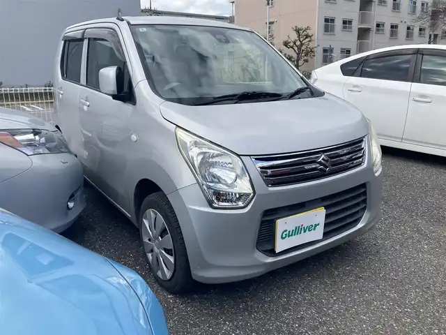 スズキ ワゴンＲ FX 千葉県 2014(平26)年 11.5万km シルキーシルバーメタリック 社外ナビ(AM/FM/CD/DVD/SD/ワンセグ)/キーレス/アイドリングストップ/純正フロアマット/ヘッドライトレベライザー/衝突被害軽減ブレーキ/電動格納ミラー