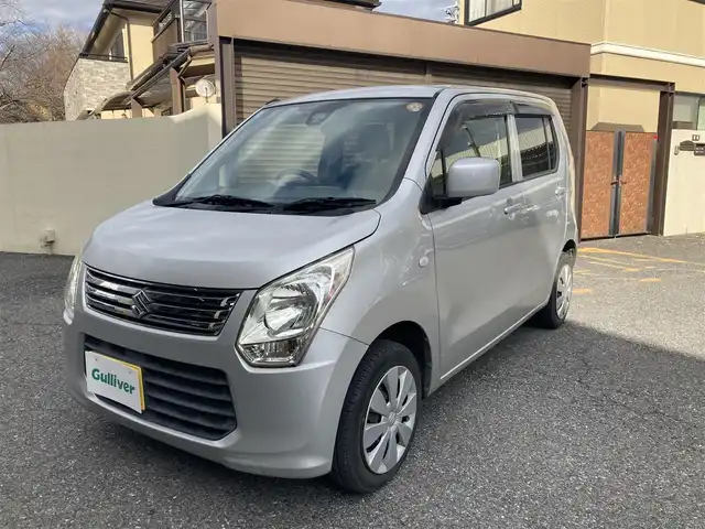 スズキ ワゴンＲ FX 千葉県 2014(平26)年 11.5万km シルキーシルバーメタリック 社外ナビ(AM/FM/CD/DVD/SD/ワンセグ)/キーレス/アイドリングストップ/純正フロアマット/ヘッドライトレベライザー/衝突被害軽減ブレーキ/電動格納ミラー