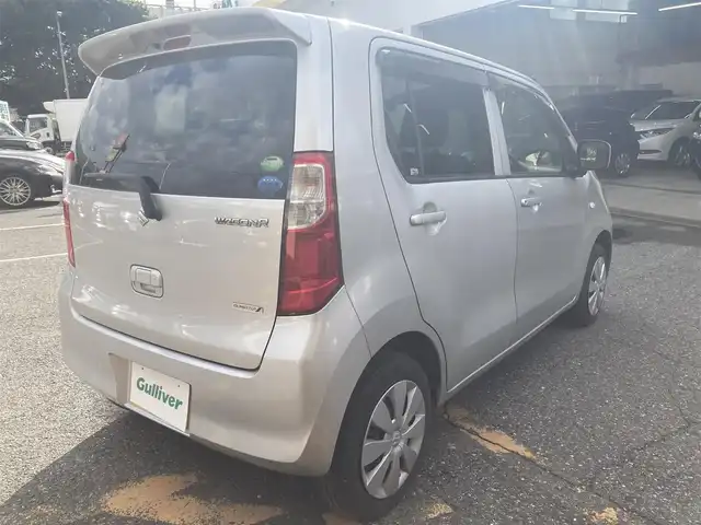 スズキ ワゴンＲ FX 千葉県 2014(平26)年 11.5万km シルキーシルバーメタリック 社外ナビ(AM/FM/CD/DVD/SD/ワンセグ)/キーレス/アイドリングストップ/純正フロアマット/ヘッドライトレベライザー/衝突被害軽減ブレーキ/電動格納ミラー