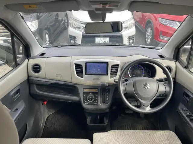 スズキ ワゴンＲ FX 千葉県 2014(平26)年 11.5万km シルキーシルバーメタリック 社外ナビ(AM/FM/CD/DVD/SD/ワンセグ)/キーレス/アイドリングストップ/純正フロアマット/ヘッドライトレベライザー/衝突被害軽減ブレーキ/電動格納ミラー