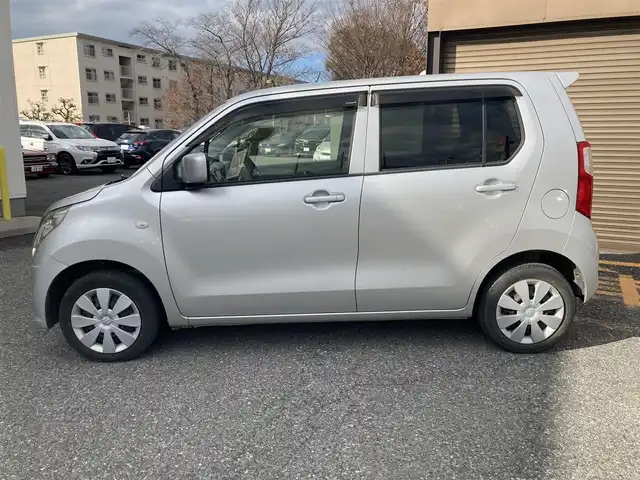 スズキ ワゴンＲ FX 千葉県 2014(平26)年 11.5万km シルキーシルバーメタリック 社外ナビ(AM/FM/CD/DVD/SD/ワンセグ)/キーレス/アイドリングストップ/純正フロアマット/ヘッドライトレベライザー/衝突被害軽減ブレーキ/電動格納ミラー