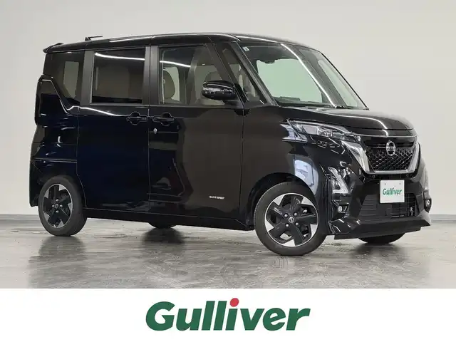 日産 ルークス HWS X プロパイロットED 三重県 2022(令4)年 2.9万km ブラック S-HYBRID/FF/インパネCVT/純正 7インチナビ MJ121D-W/（iPod/SD/FM/AM/TV/USB/CD/Bluetooth/VTR/AUX）/アラウンドビューモニター/両側ハンズフリーオートスライドドア/ビルトイン ETC2.0/安全/・インテリジェントエマージェンシーブレーキ/・車線逸脱警報（LDW）/・車線逸脱防止支援（インテリジェントLI）/・ふらつき警報（インテリジェントDA）/・プロパイロット/・先行車発進お知らせ/・標識表示機能（最高速度・進入禁止）/・フロント＆バックソナー/装備/・【OP】プレミアムグラデーションインテリア（ハーフレザー、ブラウンパネル、革巻きステアリングなど）/・オートエアコン/・電子パーキングブレーキ＆ブレーキホールド/・LEDヘッドライト＆フロントフォグライト/・ハイビームアシスト/・ステアリングスイッチ/・純正14inAW/・助手席肩口リクライニングレバー/・インテリジェントキーx2/など