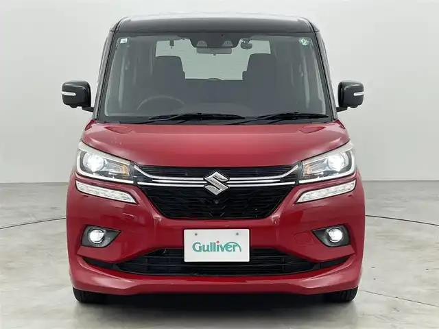スズキ ソリオ バンディット HV MV 福岡県 2020(令2)年 6万km ファーベントレッド/スーパーブラックパール 純正８型ナビ（ＢＴ，フルセグＴＶ）　/全方位カメラ　/前方ドライブレコーダー　/ＡＣＣ　/コーナーセンサー　/衝突被害軽減ブレーキ　/レーンキープ　/パドルシフト　/両側電動スライドドア　/シートヒーター　/ＬＥＤライト