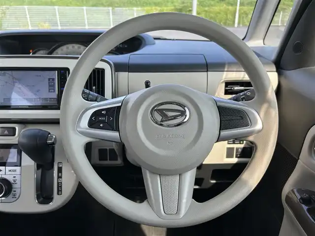 ダイハツ ムーヴ キャンバス G メイクアップ リミテッド　SAⅢ 岡山県 2021(令3)年 3.5万km パールホワイトⅢ/ナチュラルベージュマイカメタリック 2トーン 社外メモリナビ　MDV-D708BTW/フルセグTV、CD、DVD、Bluetooth、AM、FM/バックカメラ/両側パワースライドドア/全方位カメラ/LEDヘッドライト/スマートキー/プッシュスタート/スマートアシスト3/・衝突回避支援ブレーキ/・誤発進抑制機能/・オートハイビーム/・車線はみだし警報/・先行車発進お知らせ機能