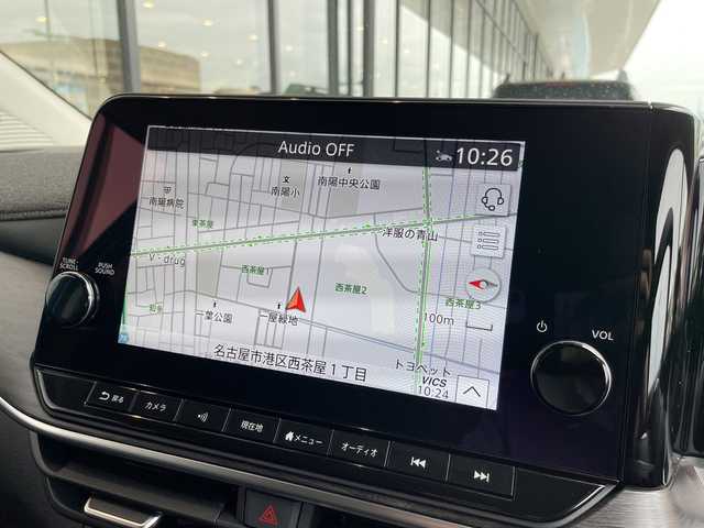 日産 オーラ G レザーエディション 愛知県 2024(令6)年 0.4万km 青 プロパイロット/衝突軽減システム/純正9型ディズプレイオーディオ　ナビ機能あり/プレミアムサウンドBOSE/三眼LEDヘッドライト/全方位カメラ/レーダークルーズコントロール/シートヒーター/フルセグ/Bluetooth/バックカメラ/パワーシート/コーナーセンサー/純正アルミホイール/ETC2.0/ブラインドスポットモニター/ステアリングヒーター/インテリジェントミラー/オートマチックハイビーム/ドライブレコーダー/置くだけ充電機/ステアリングスイッチ/スマートキー/プッシュスタート