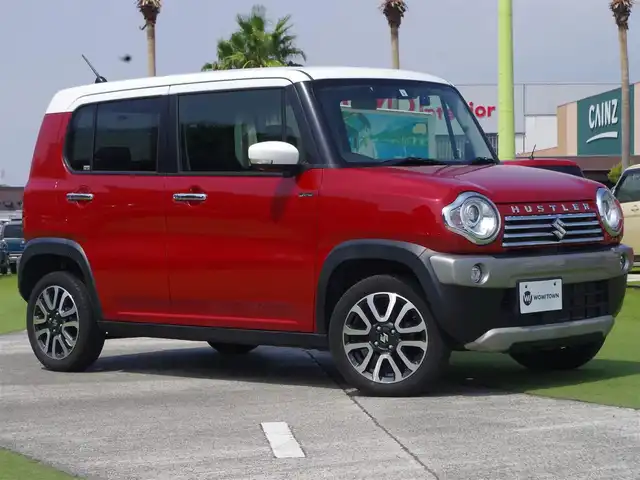 スズキ ハスラー Jスタイル Ⅱ 千葉県 2017(平29)年 4.8万km フェニックスレッドパール/ホワイト2トーンルーフ デュアルカメラブレーキサポート/アイドリングストップ/ハーフレザーシート/前席シートヒーター/純正メモリーナビ/地デジTV/【DVD/CD再生機能　Bluetooth接続】/バックカメラ/ドライブレコーダー（前後撮影）/革巻きステアリング/ETC/HIDヘッドライト/フォグライト/ウインカーミラー/純正15インチアルミホイル/携帯リモコン